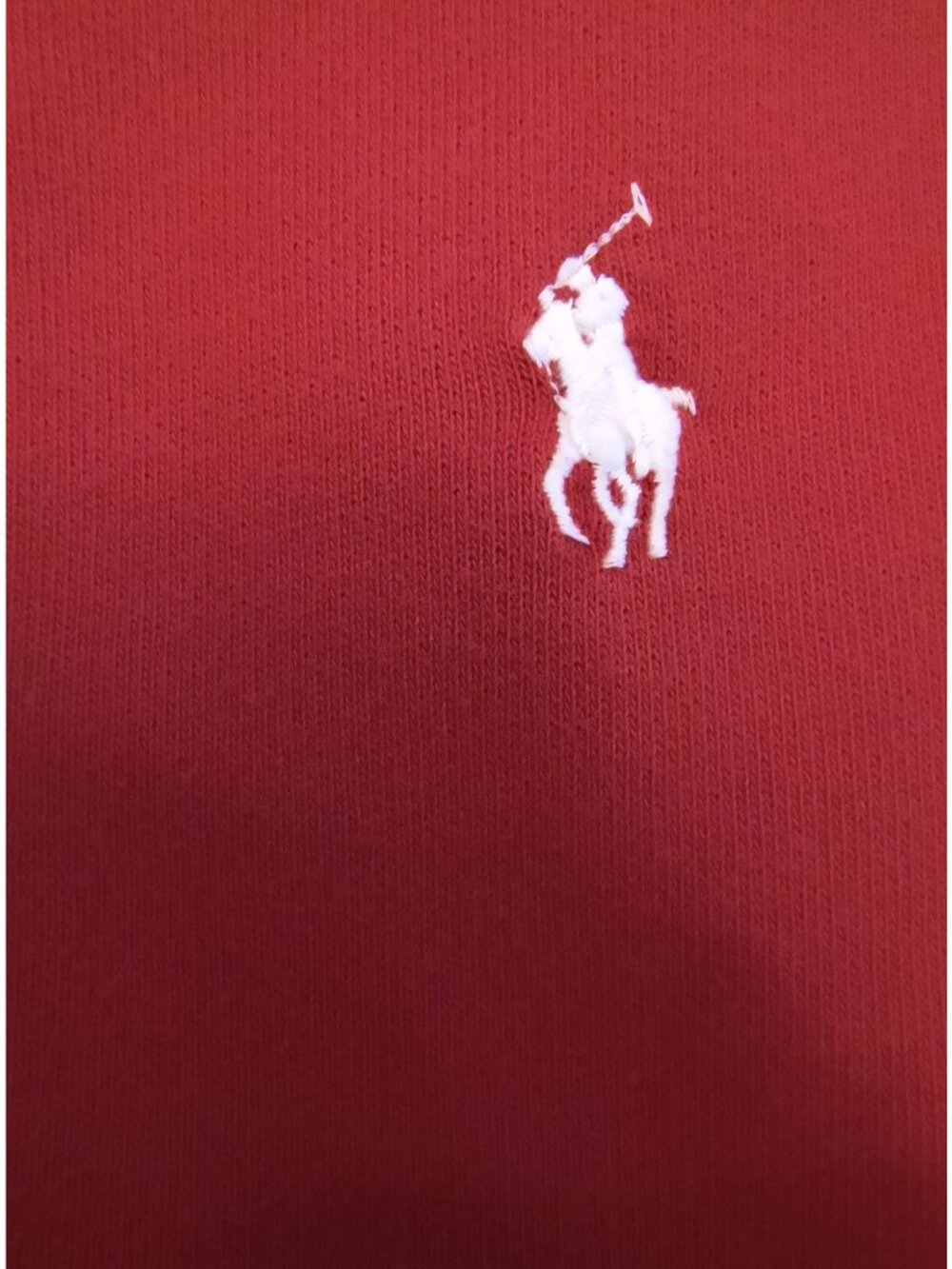 Polo Ralph Lauren Red Long Sleeve Sweatshirt L White Logo Crewneck Cotton Blend - Picture 3 of 8